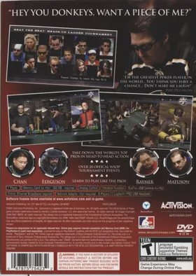 World Series of Poker 2008 - Battle for the Bracelets box cover back